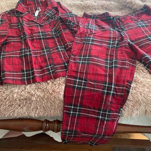 Plaid AdoreMe flannel pajama set NWT